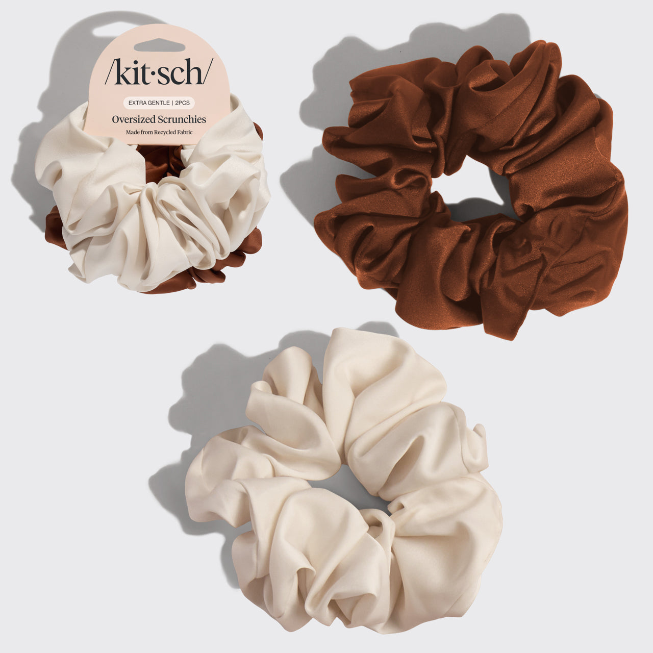 503851-RecycledFabricOversizedScrunchies2Pc-Set-Cream_Camel-Hair-Hero-1280x1280px