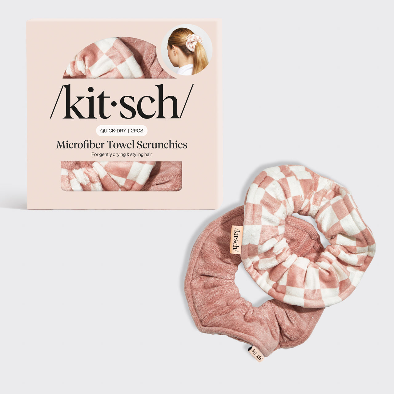 61449-MicrofiberTowelScrunchies-2pc-Cleanse-TerracottaChecker-hero-1280x1280px_2ed337a0-887e-4703-9af5-51bec95b9b7a