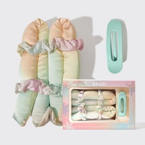 kitsch Hair Hero XL Satin Heatless Styling & Flat Lay Claw 4pc Set  - Aura