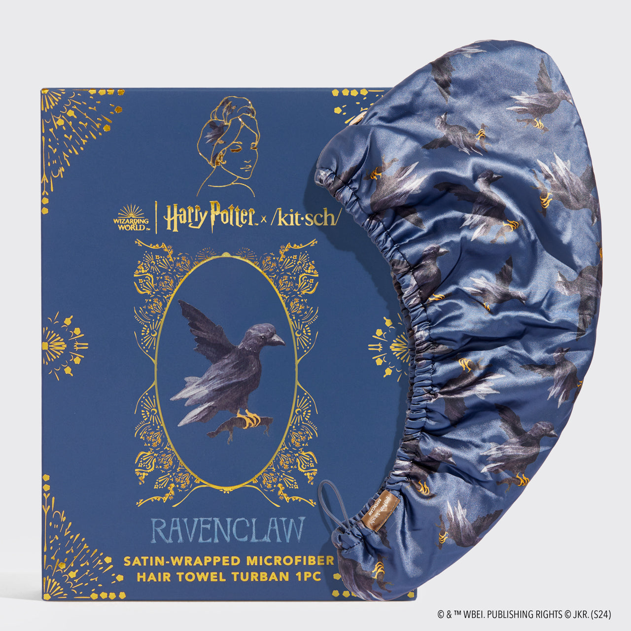 66734-HarryPotterxKitsch-SatinWrappedHairTowel-Ravenclaw-hero-1280x1280px