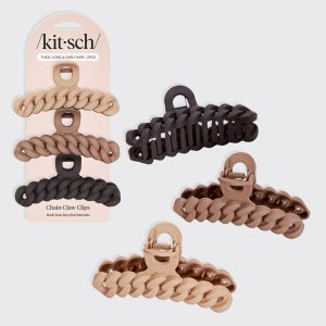 kitsch Neutral Chain Claw Clips 3pc Set